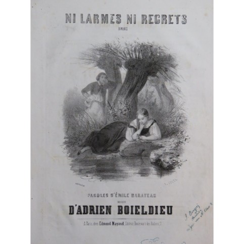 BOIELDIEU Adrien Ni Larmes ni Regrets Chant Piano ca1840