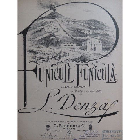 DENZA Luigi Funiculi Funicula Chant Piano
