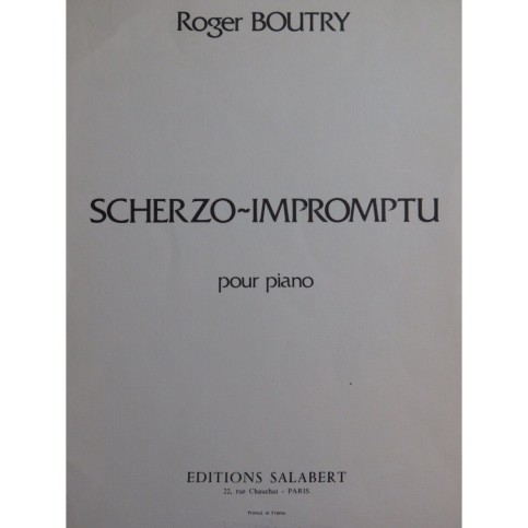 BOUTRY Roger Scherzo Impromptu Piano 1979