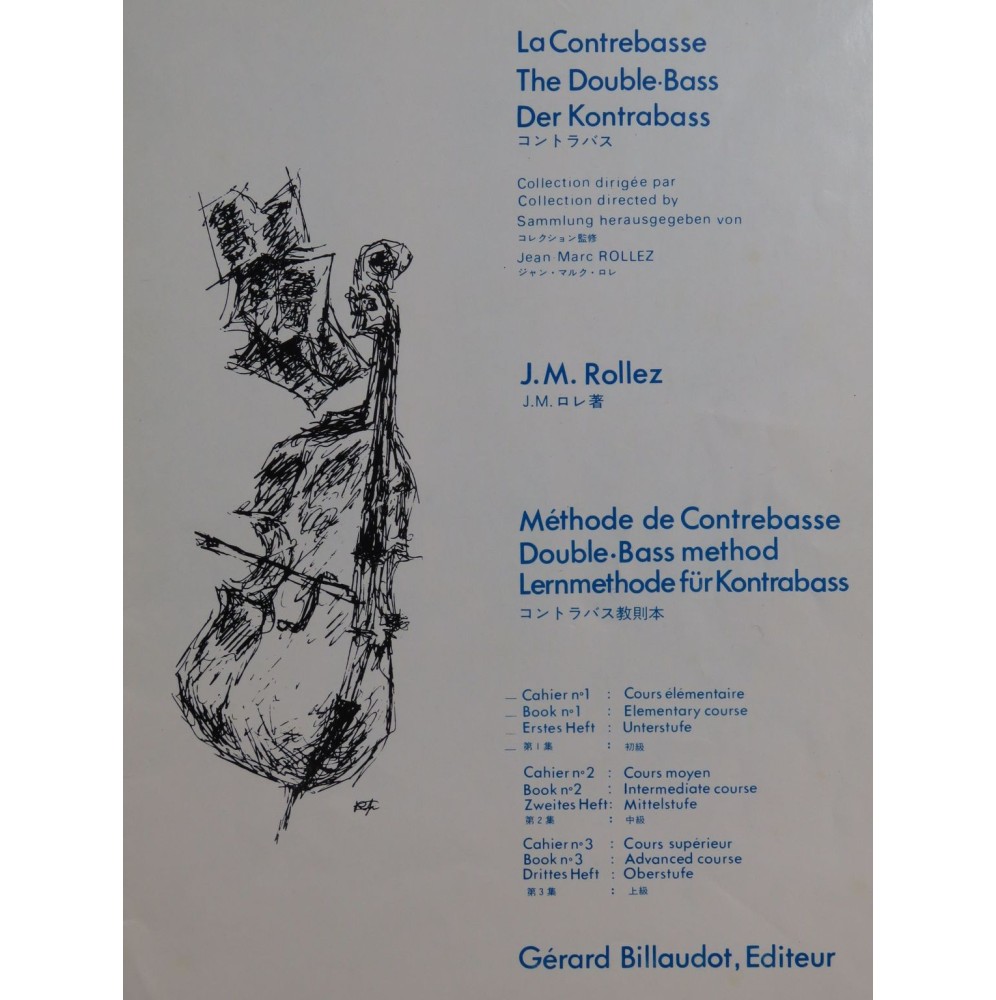 ROLLEZ J. M. Le Contrebassiste Virtuose Cahier No 1 Contrebasse 1980
