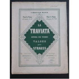 STRAUSS La Traviata de Verdi Valses Piano ca1860