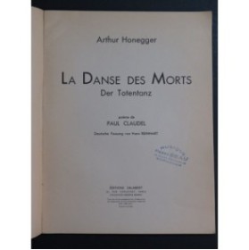 HONEGGER Arthur La Danse des Morts Chant Piano