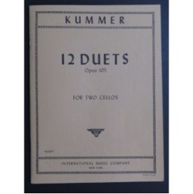 KUMMER Friedrich August 12 Duets op 105 pour 2 Violoncelles 1977