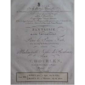 DOURLEN Victor Fantaisie Piano Violon ca1820