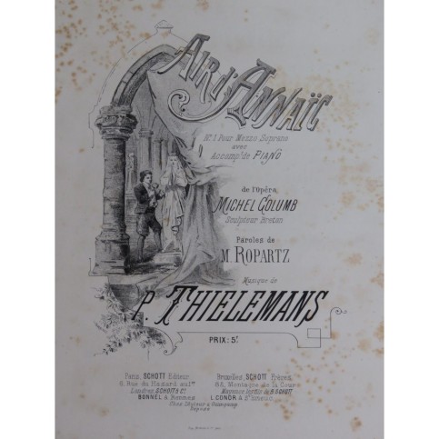THIELEMANS P. Air d'Annaïc Chant Piano ca1878