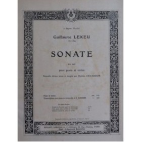 LEKEU Guillaume Sonate Piano Violon 1934