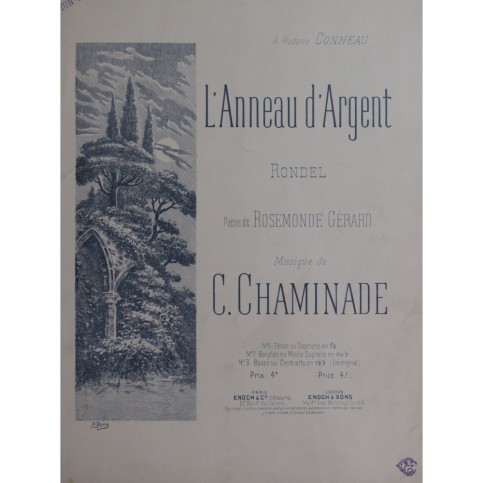 CHAMINADE Cécile L'Anneau d'Argent Chant Piano ca1892