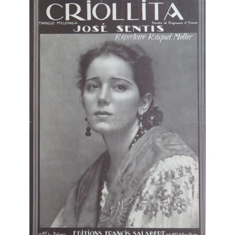 SENTIS José Criollita Tango Piano 1922