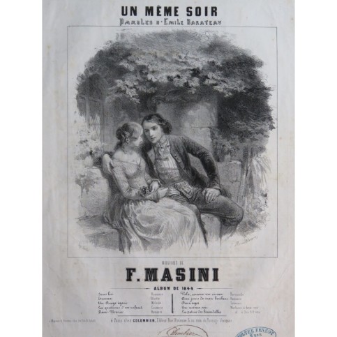 MASINI F. Un Même Soir Chant Piano 1844