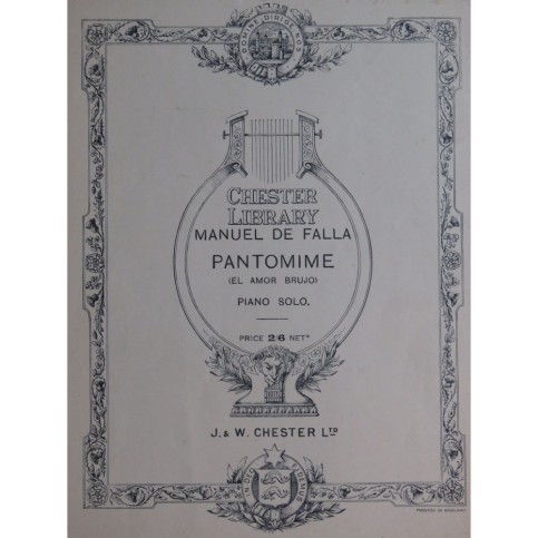 DE FALLA Manuel Pantomime Piano 1949