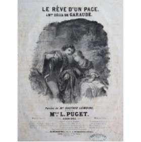 PUGET Loïsa Le Rêve d'un Page Chant Piano 1844