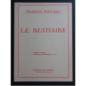 POULENC Francis Le Bestiaire Chant Piano