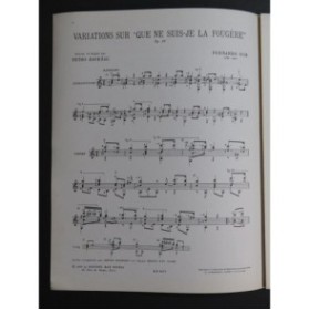 SOR Fernando Variations sur Que ne suis-je la Fougère Guitare 1976