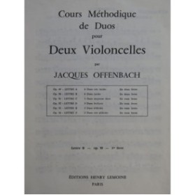 OFFENBACH Jacques Duos faciles op 50 1er Livre pour 2 Violoncelles