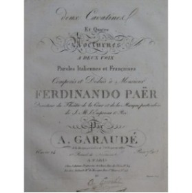 DE GARAUDÉ Alexis Cavatines Nocturnes op 24 Chant Piano ca1820