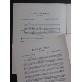 BERGER Rodolphe Loin du Pays Piano Violon 1899