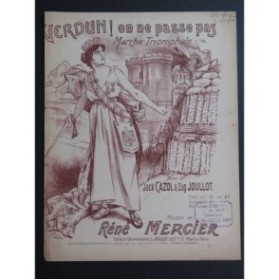 MERCIER René Verdun ! On ne passe pas Chant Piano 1916