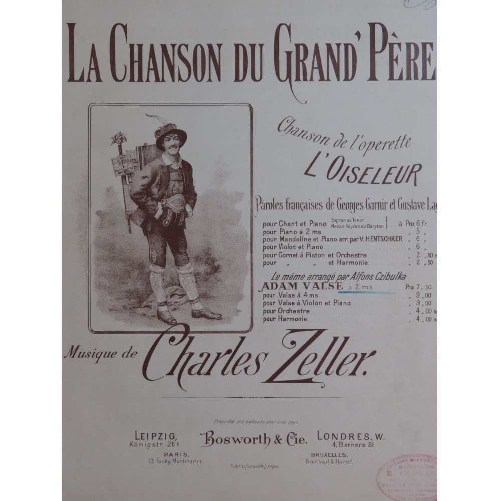 ZELLER Charles La Chanson du Grand Père Piano