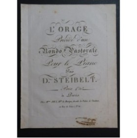 STEIBELT Daniel L'Orage Piano ca1810