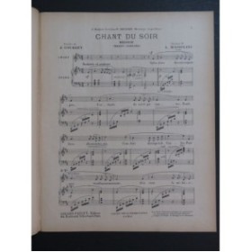 MASSOLINI L. Chant du Soir Chant Piano 1921