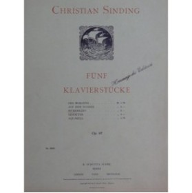 SINDING Christian Intermezzo Piano 1909