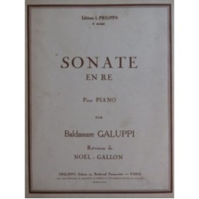 GALUPPI Baldassare Sonate en ré Piano 1930