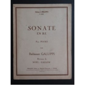 GALUPPI Baldassare Sonate en ré Piano 1930