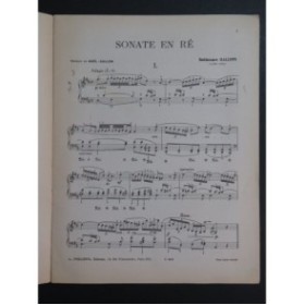 GALUPPI Baldassare Sonate en ré Piano 1930