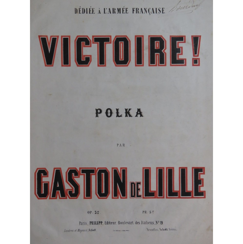 DE LILLE Gaston Victoire ! Piano ca1840