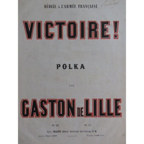 DE LILLE Gaston Victoire ! Piano ca1840