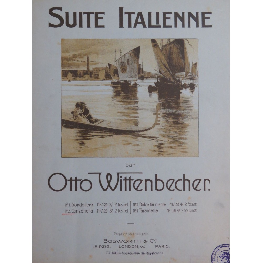 WITTENBECHER Otto Canzonetta Piano 1901