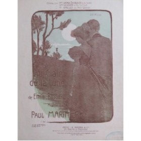 MARINIER Paul Au Clair de Lune Chant Piano ca1910