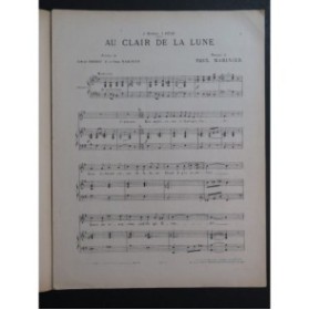 MARINIER Paul Au Clair de Lune Chant Piano ca1910