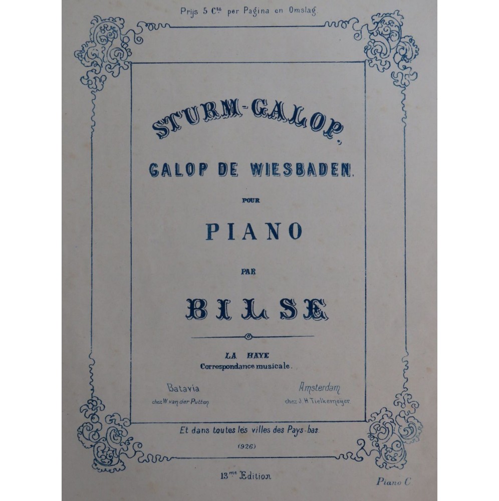 STRAUSS Sturm-Galop Wiesbaden de Bilse Piano