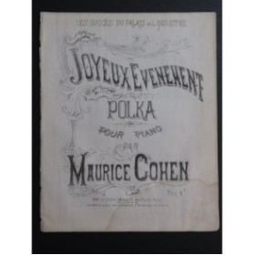 COHEN Maurice Joyeux Evènement Piano XIXe siècle