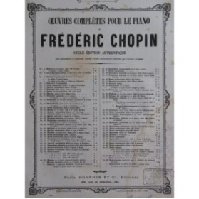 CHOPIN Frédéric Marche Funèbre op 35 Piano ca1880