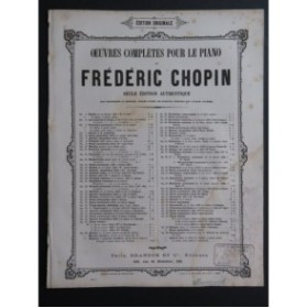 CHOPIN Frédéric Marche Funèbre op 35 Piano ca1880