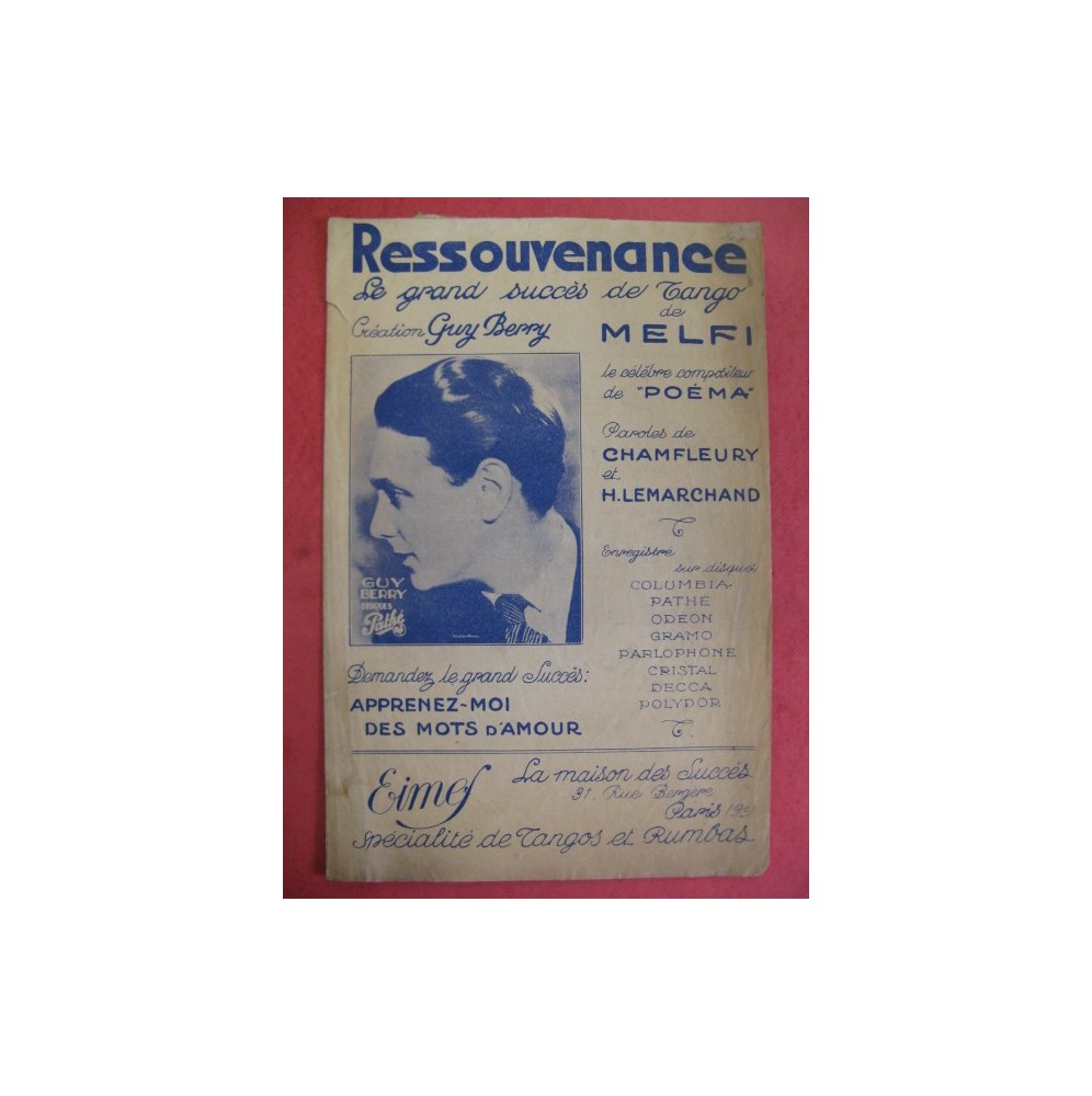 Ressouvenance Guy Berry 1939