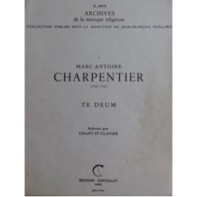 CHARPENTIER Marc-Antoine Te Deum Chant Piano 1964