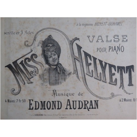 AUDRAN Edmond Helyett Valse Piano ca1890