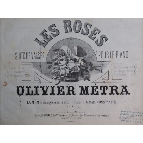 MÉTRA Olivier Les Roses Piano ca1861