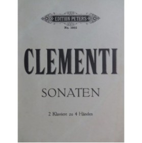 CLEMENTI Muzio Sonaten Sonates 2 Pianos 4 mains