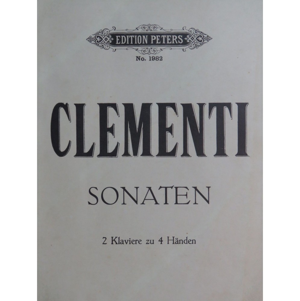 CLEMENTI Muzio Sonaten Sonates 2 Pianos 4 mains