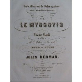 HERMAN Jules Le Myosotis op 9 Flûte Piano ca1860