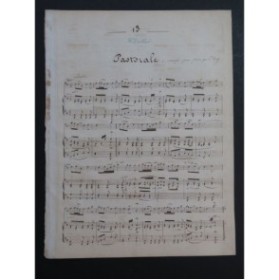 DALLIER Henri Pastorale Manuscrit Piano Flûte