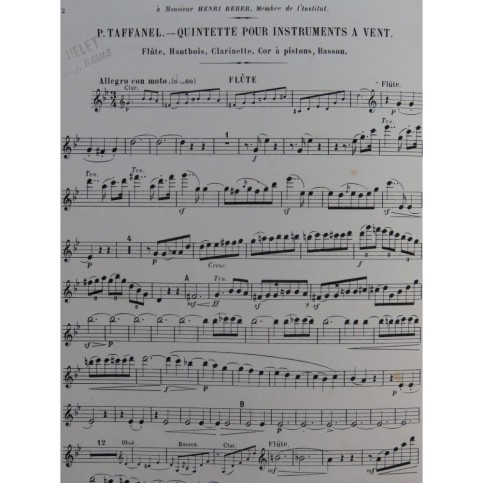 TAFFANEL Paul Quintette pour instruments à vents ca1880