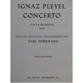 PLEYEL Ignace Concerto op 31 Piano Alto 1951