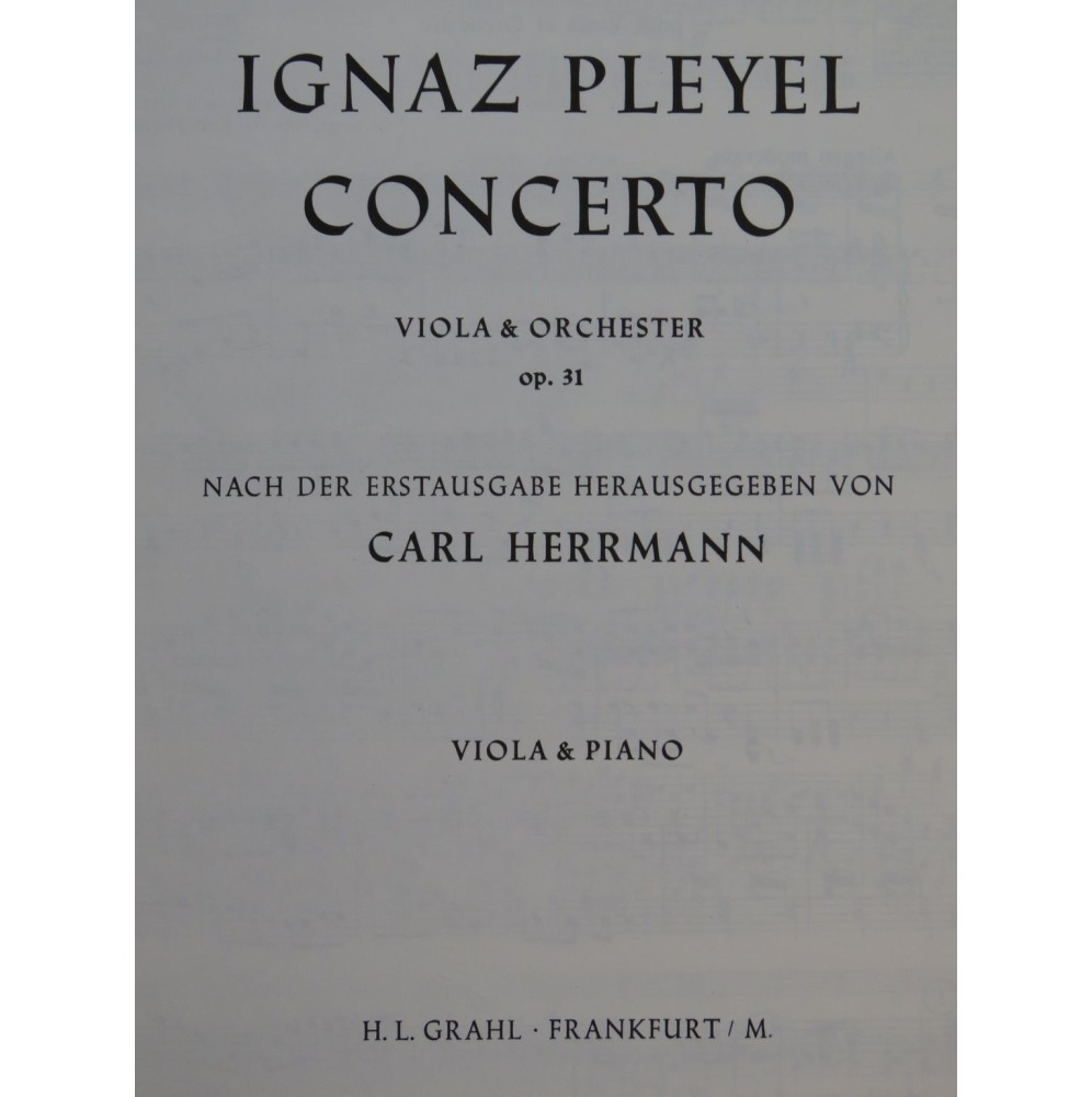 PLEYEL Ignace Concerto op 31 Piano Alto 1951