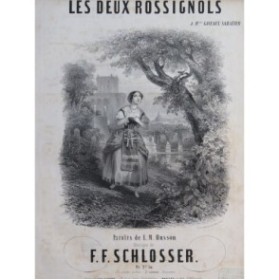 SCHLOSSER F. F. Les Deux Rossignols Chant Piano ca1850