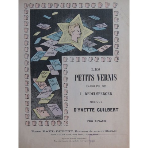 GUILBERT Yvette Les Petits Vernis Chant Piano